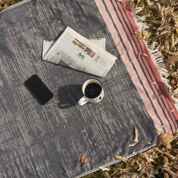 Black Turkish Towel Indigo Wrap Picnic Blanket Beach Towel Boho NEW - Picture 1 of 6